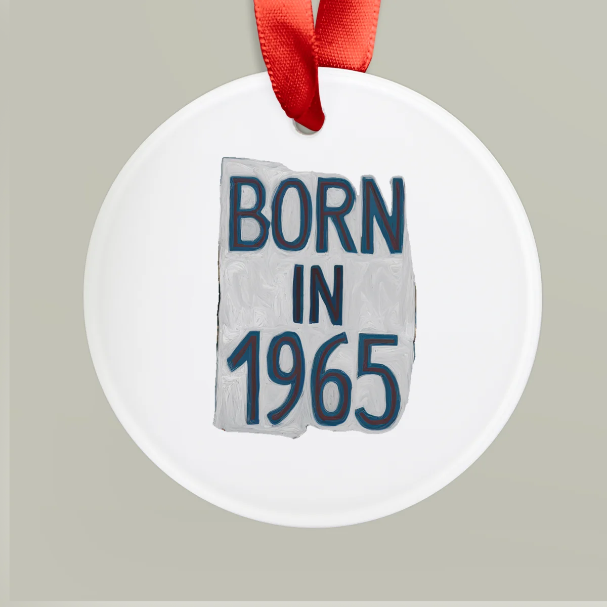 1965 Vintage Acrylic Ornament with Ribbon