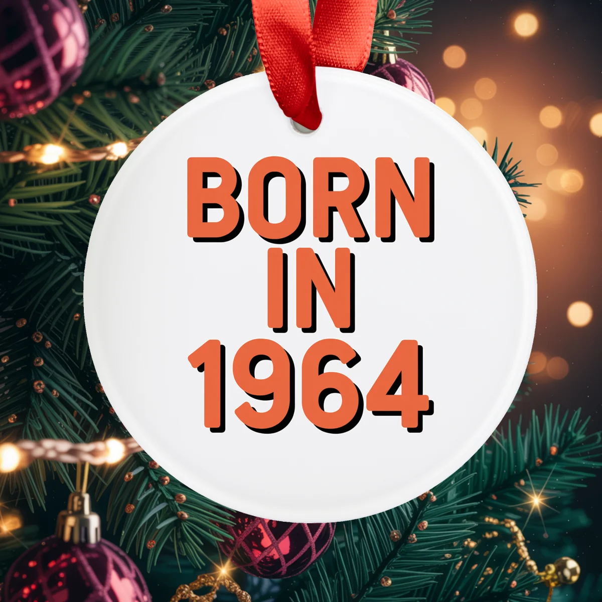 1964 Vintage Birth Year Acrylic Ornament - Personalized Keepsake Gift