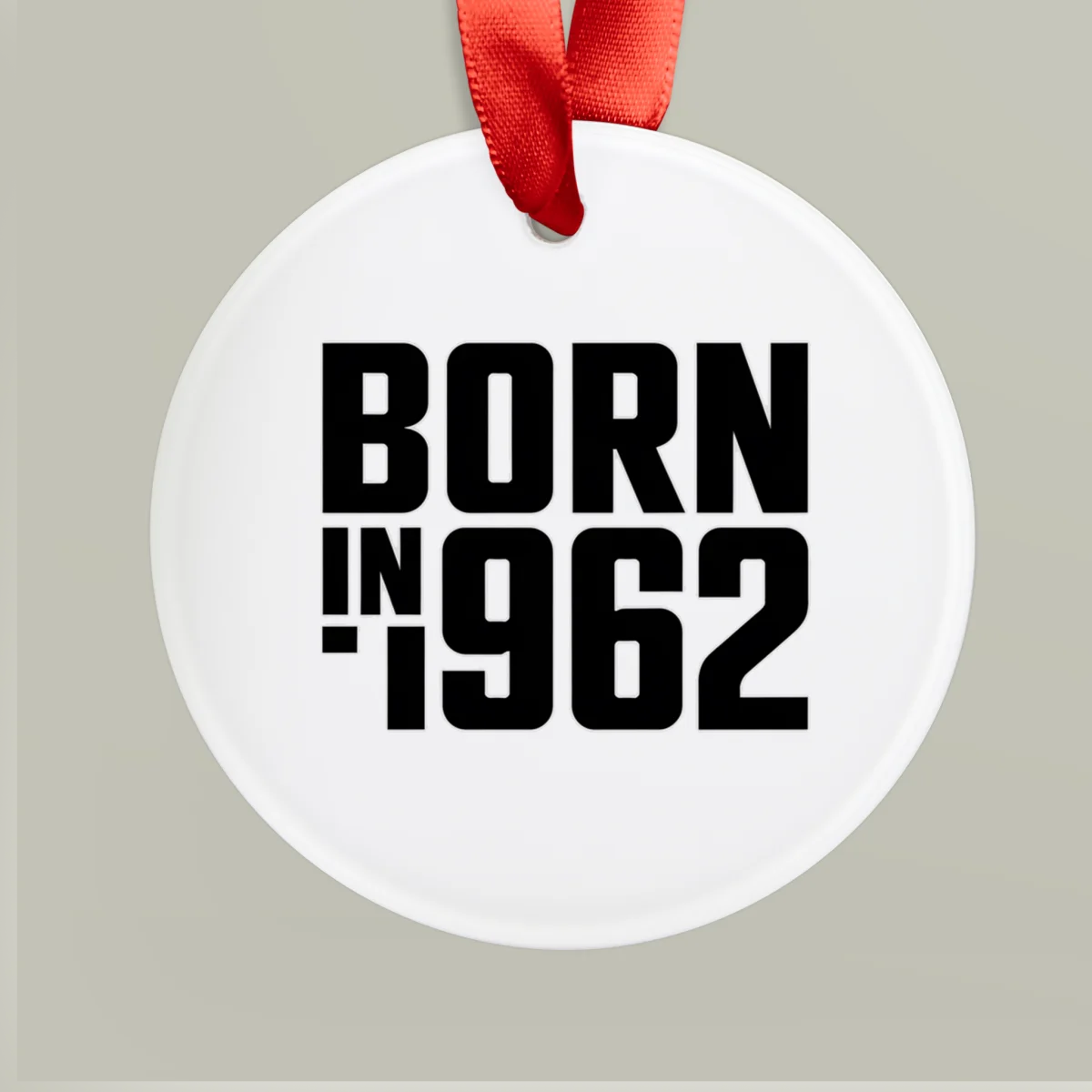 1962 Vintage Acrylic Ornament with Ribbon