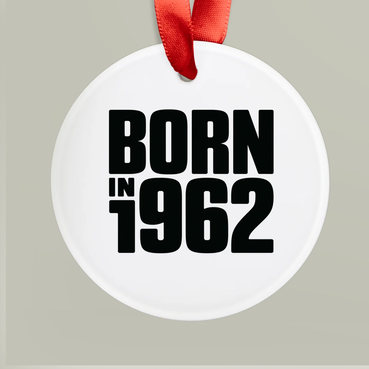 1962 Vintage Acrylic Ornament with Ribbon