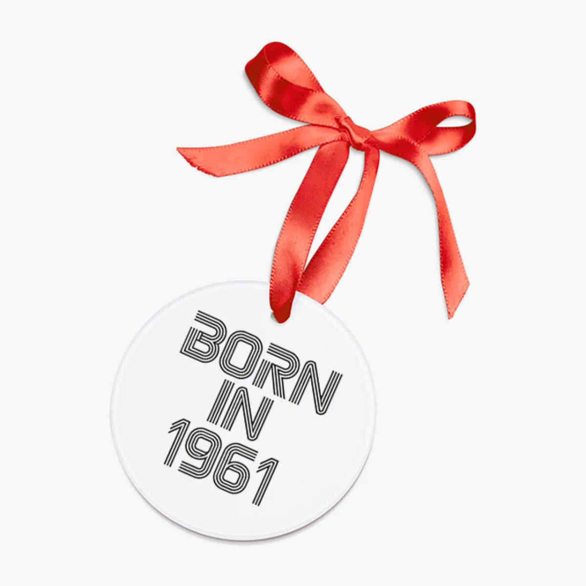 1961 Vintage Acrylic Ornament with Ribbon