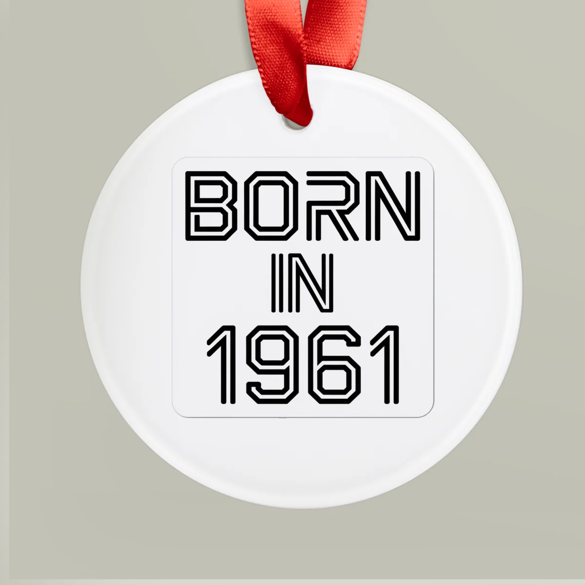 1961 Vintage Acrylic Ornament with Ribbon