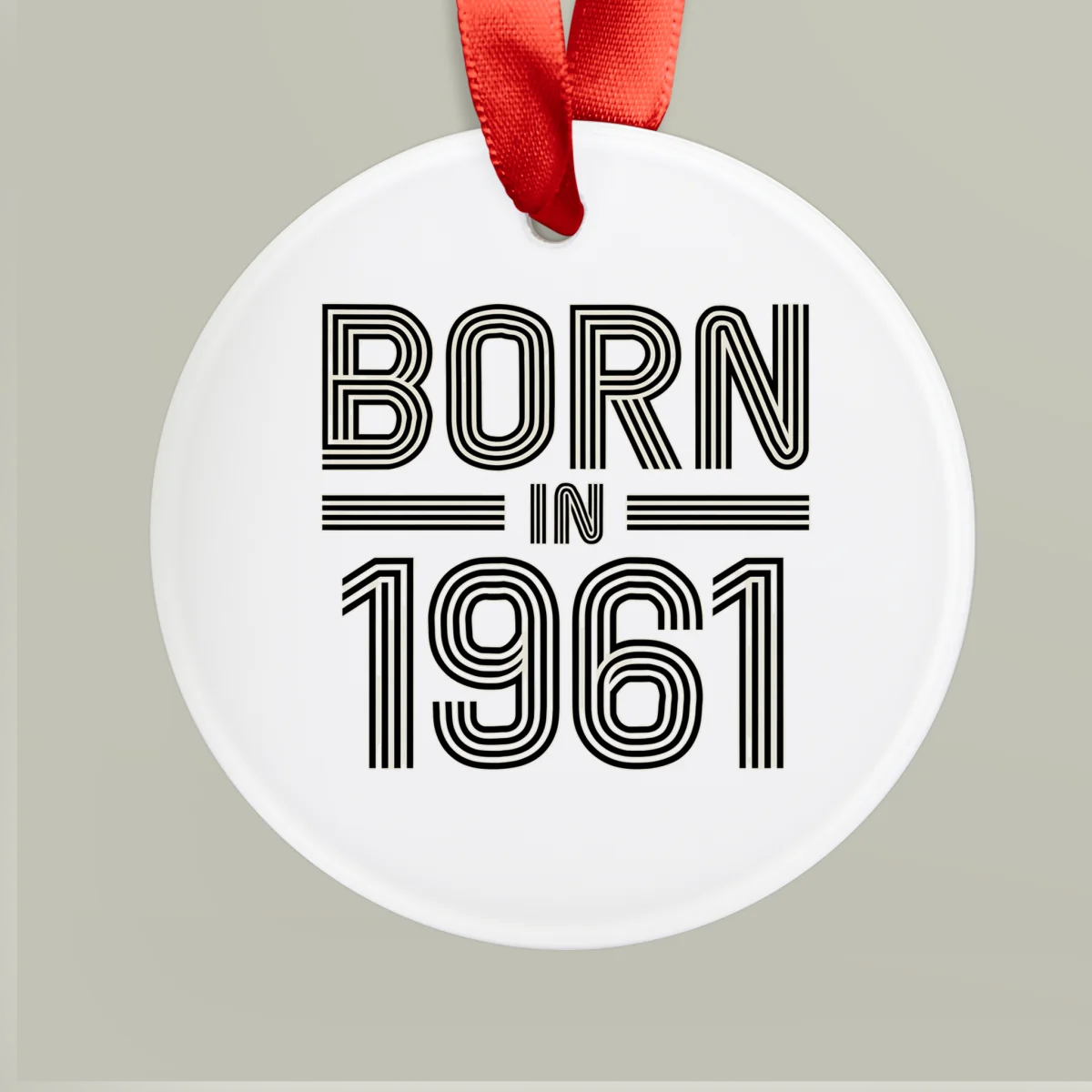 1961 Vintage Acrylic Ornament with Ribbon