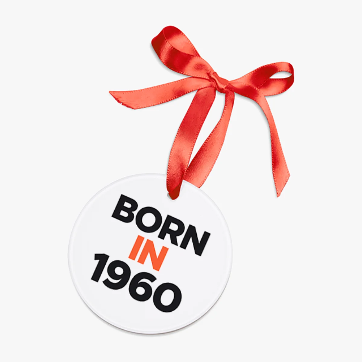 1960 Vintage Acrylic Ornament with Ribbon