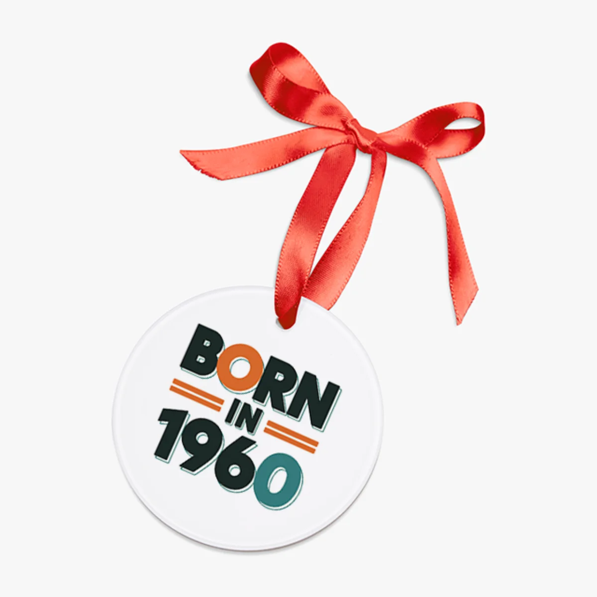 1960 Vintage Acrylic Ornament with Ribbon