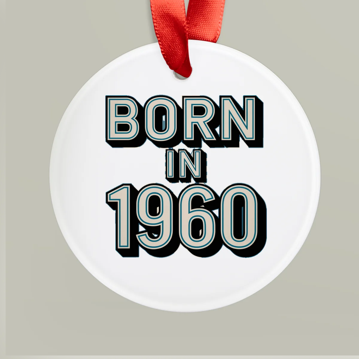 1960 Vintage Acrylic Ornament with Ribbon