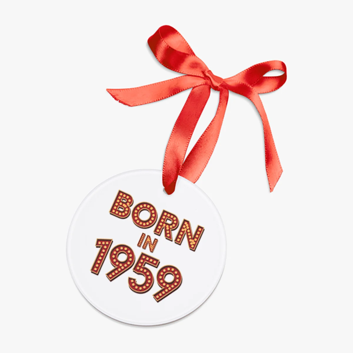 1959 Vintage Acrylic Ornament with Ribbon