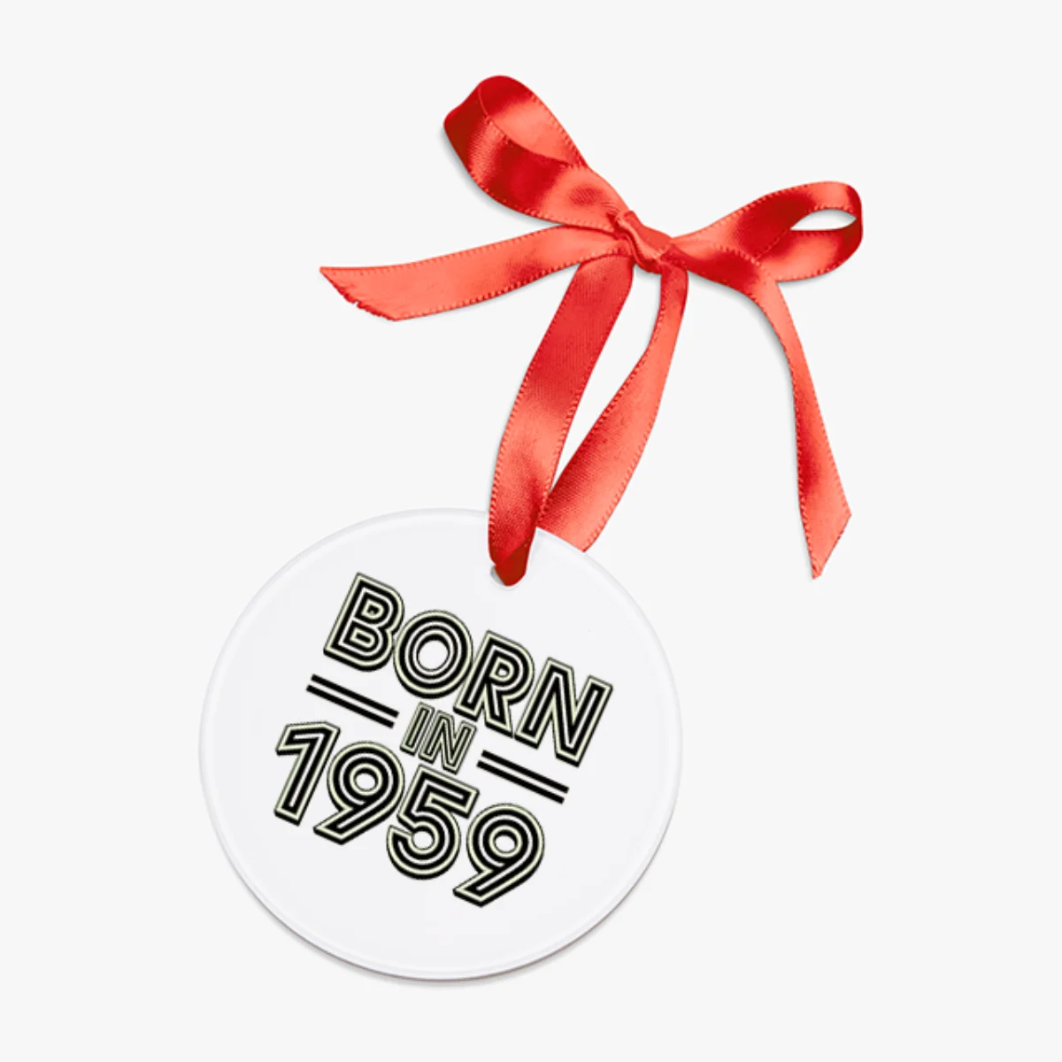 1959 Vintage Acrylic Ornament with Ribbon