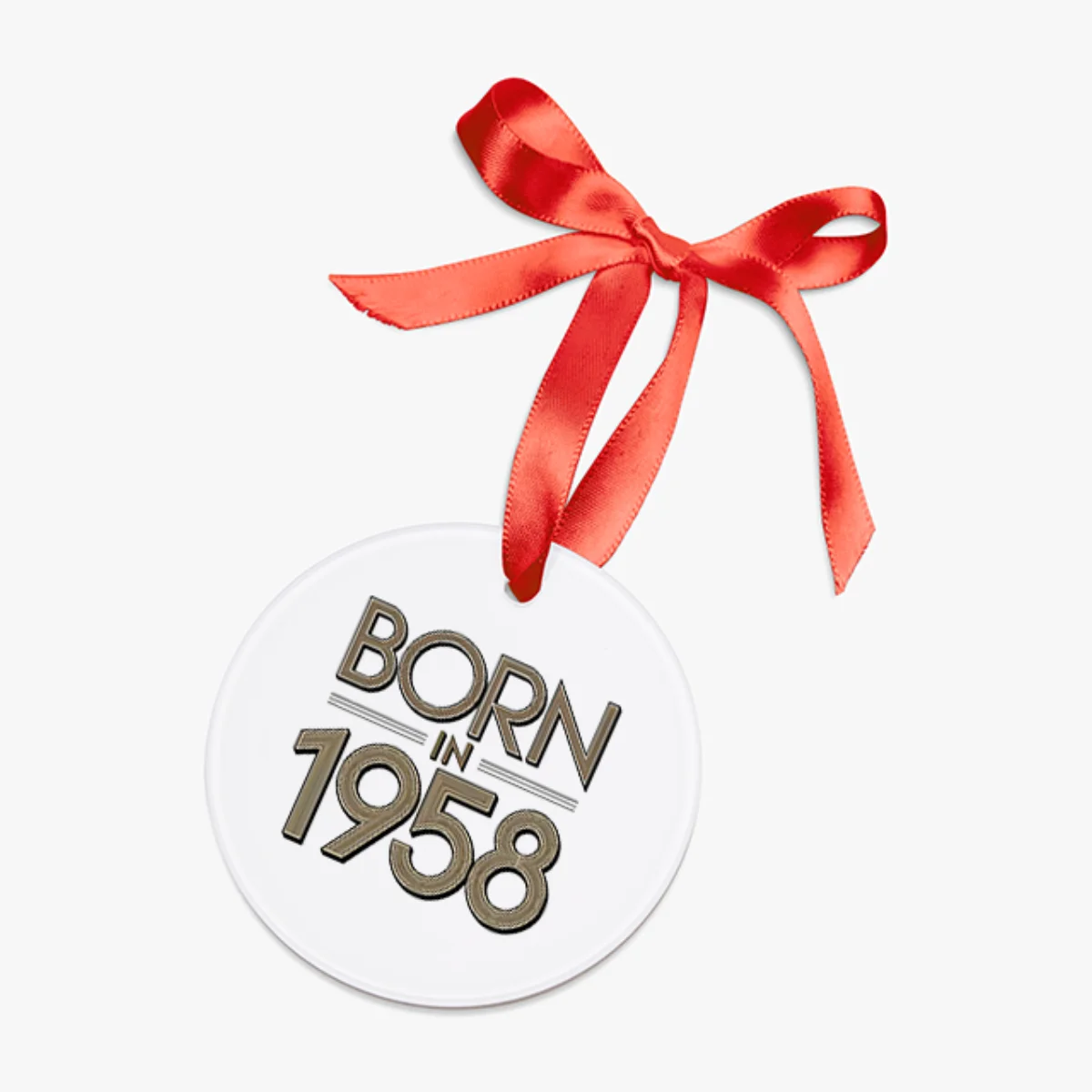 1958 Vintage Acrylic Ornament with Ribbon