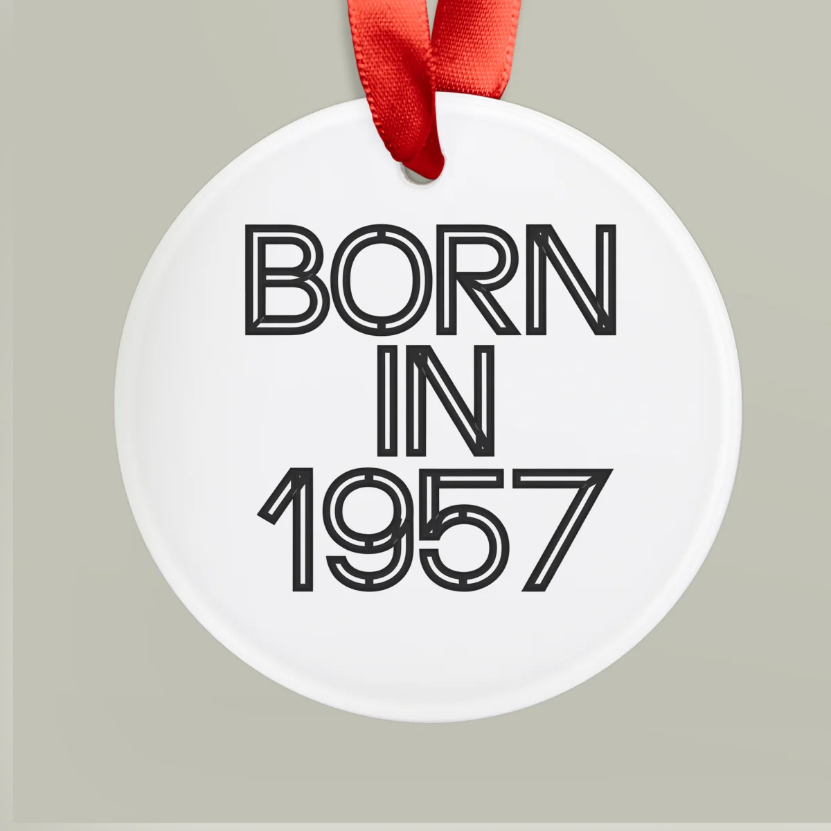 1957 Vintage Birth Year Acrylic Ornament with Ribbon
