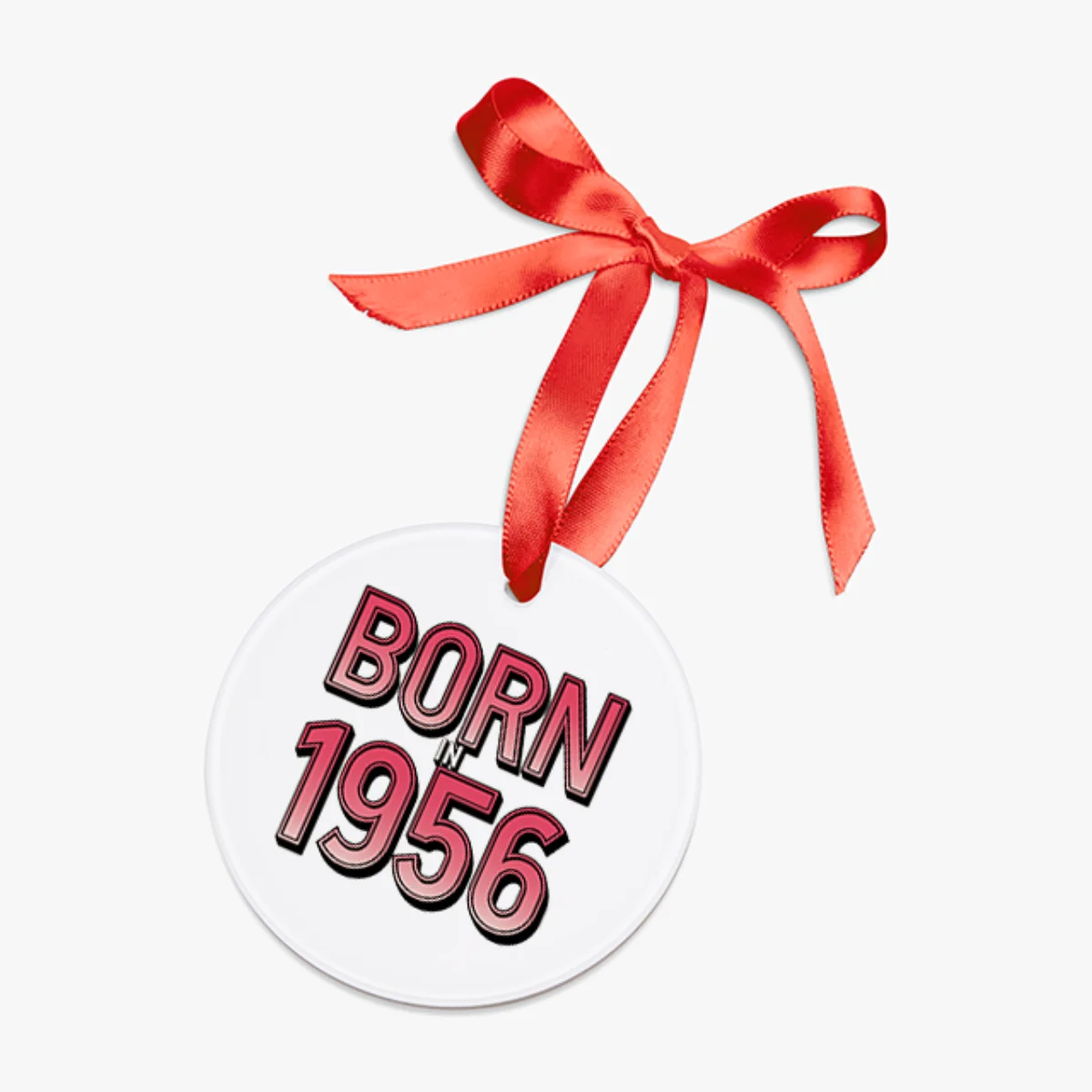 1956 Vintage Acrylic Ornament with Ribbon