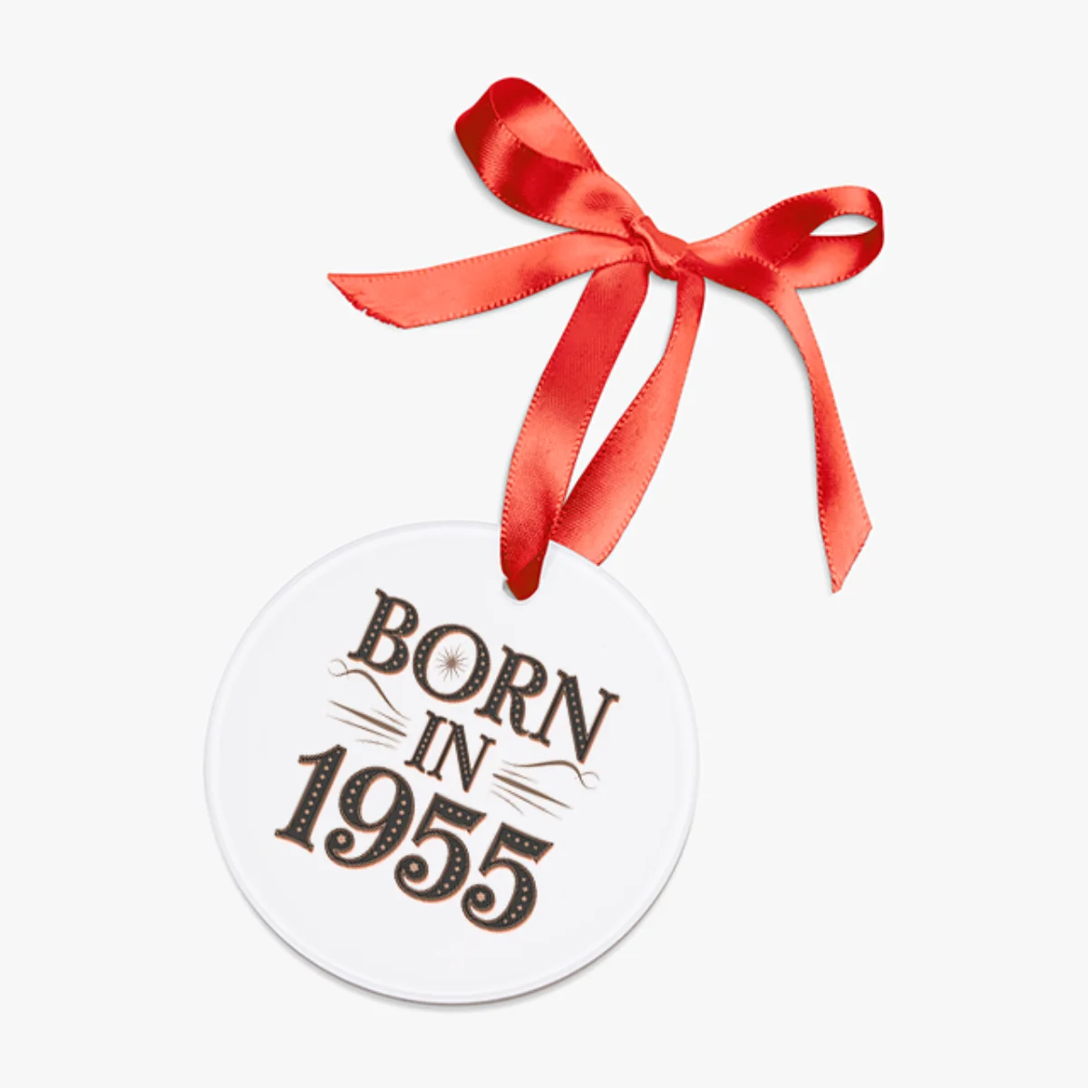 1955 Vintage Acrylic Ornament with Ribbon