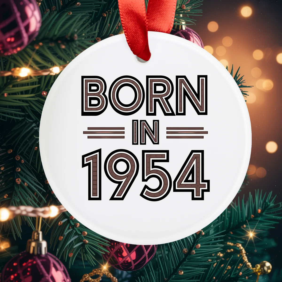 1954 Vintage Acrylic Ornament with Ribbon