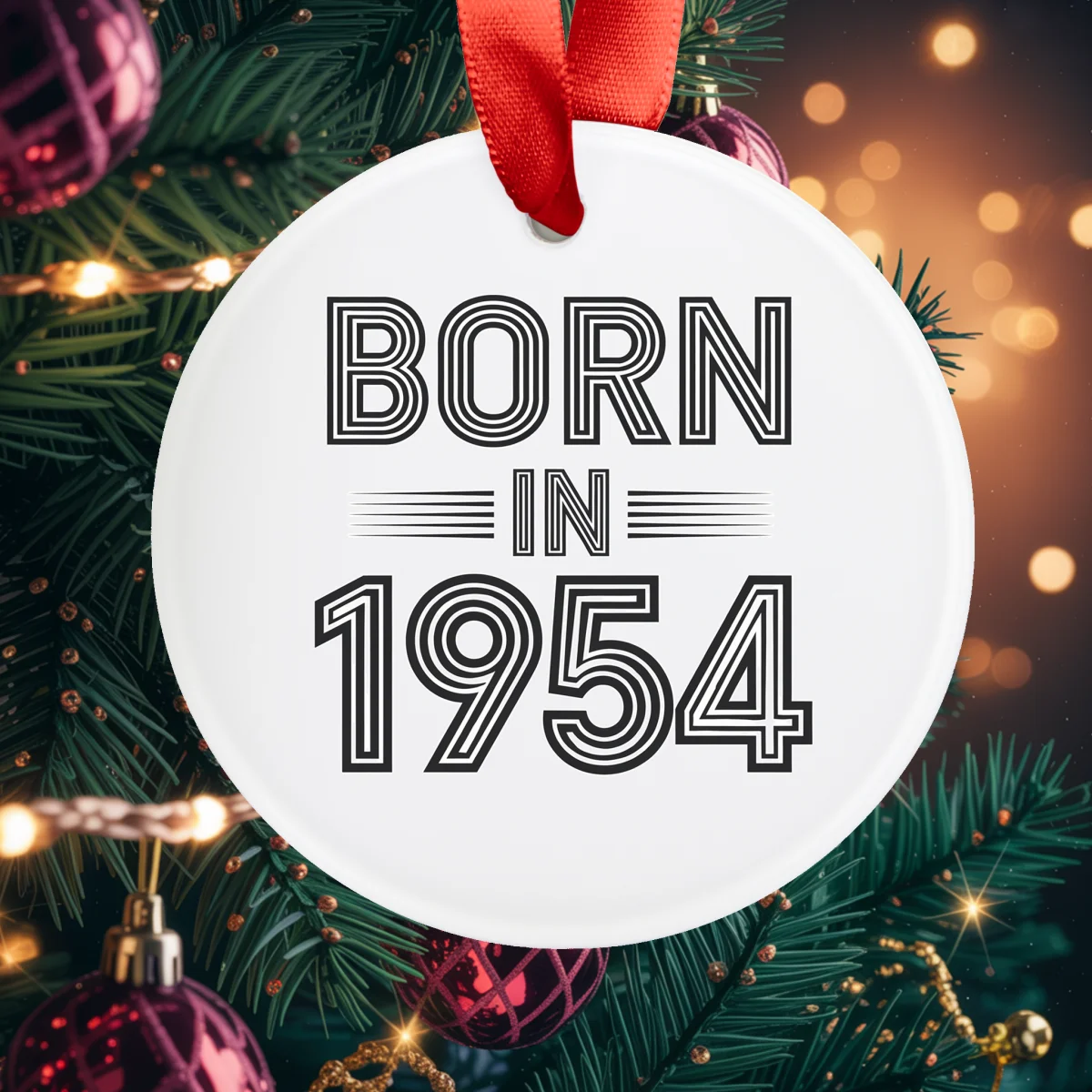 1954 Vintage Acrylic Ornament with Ribbon