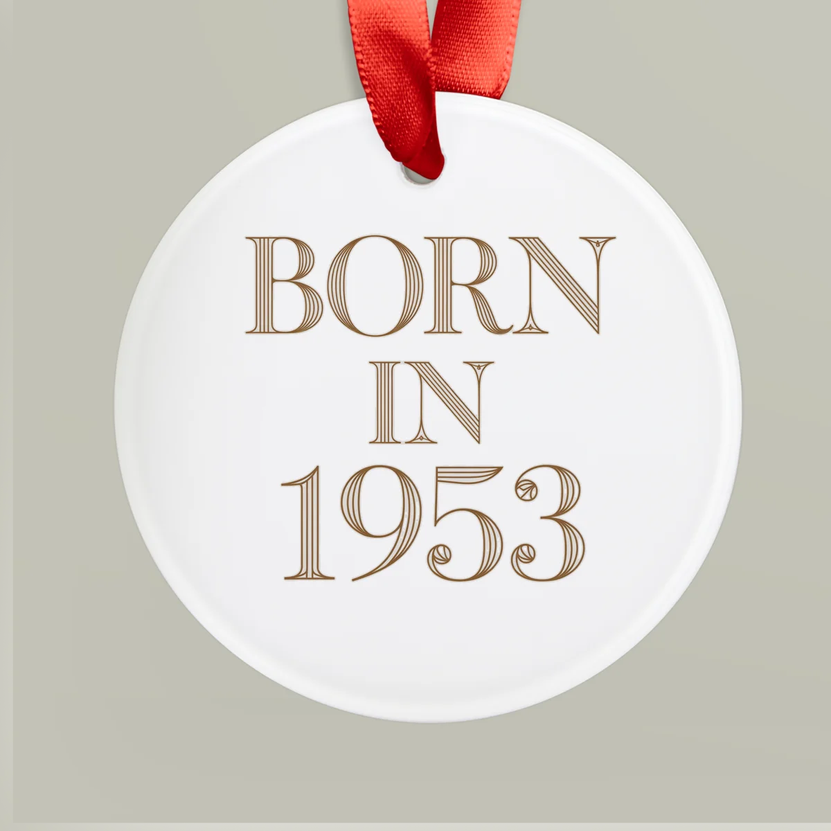 1953 Vintage Acrylic Ornament with Ribbon