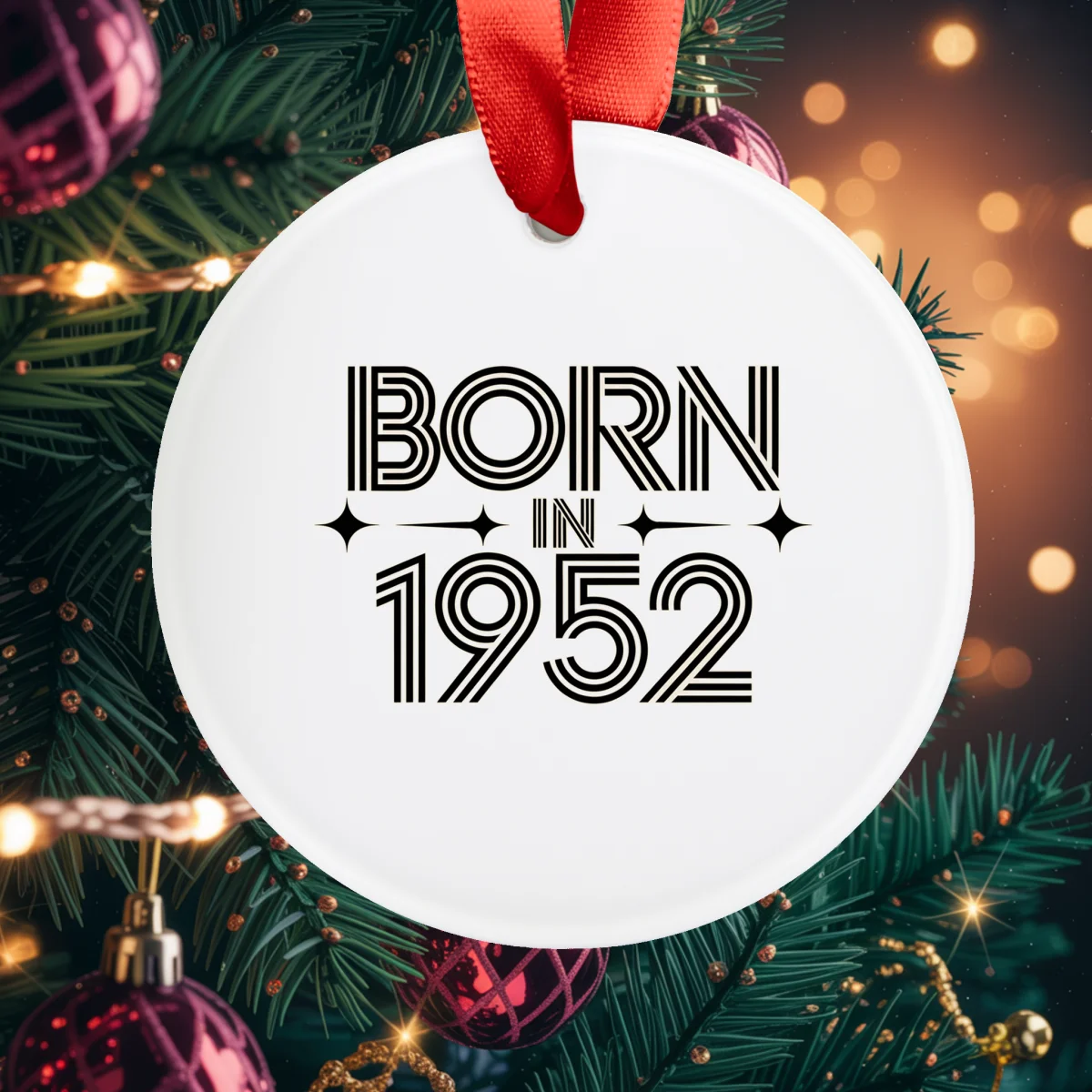 1952 Vintage Acrylic Ornament with Ribbon