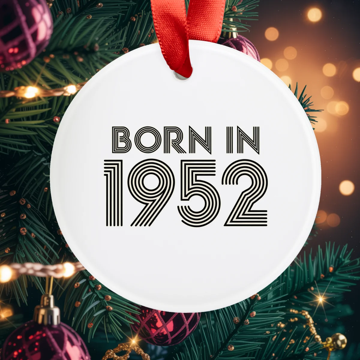 1952 Vintage Acrylic Ornament with Ribbon