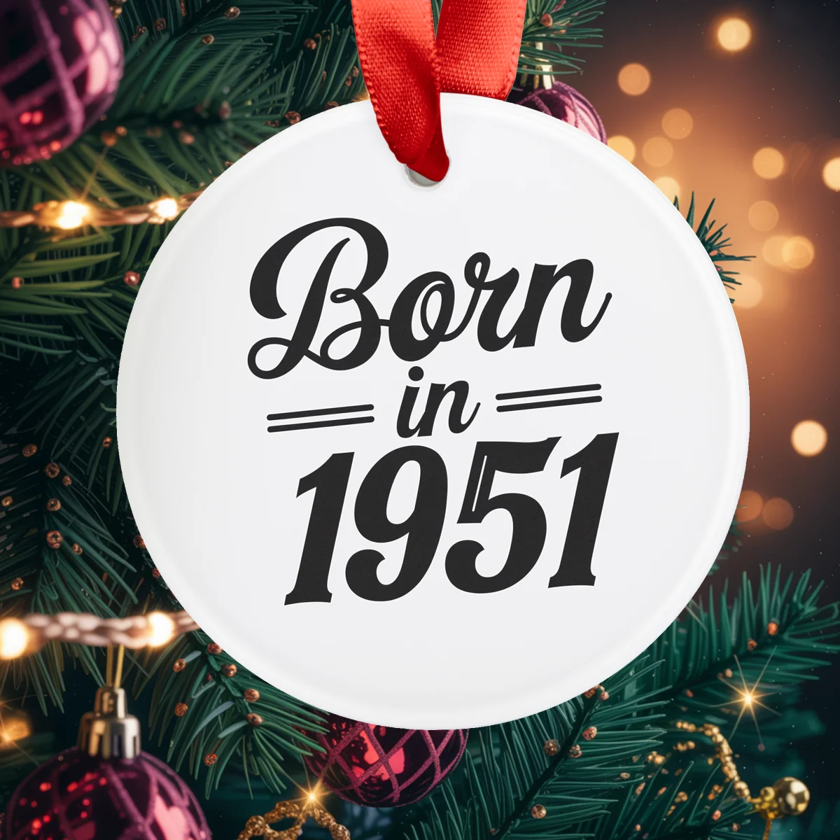 1951 Vintage Acrylic Ornament with Ribbon