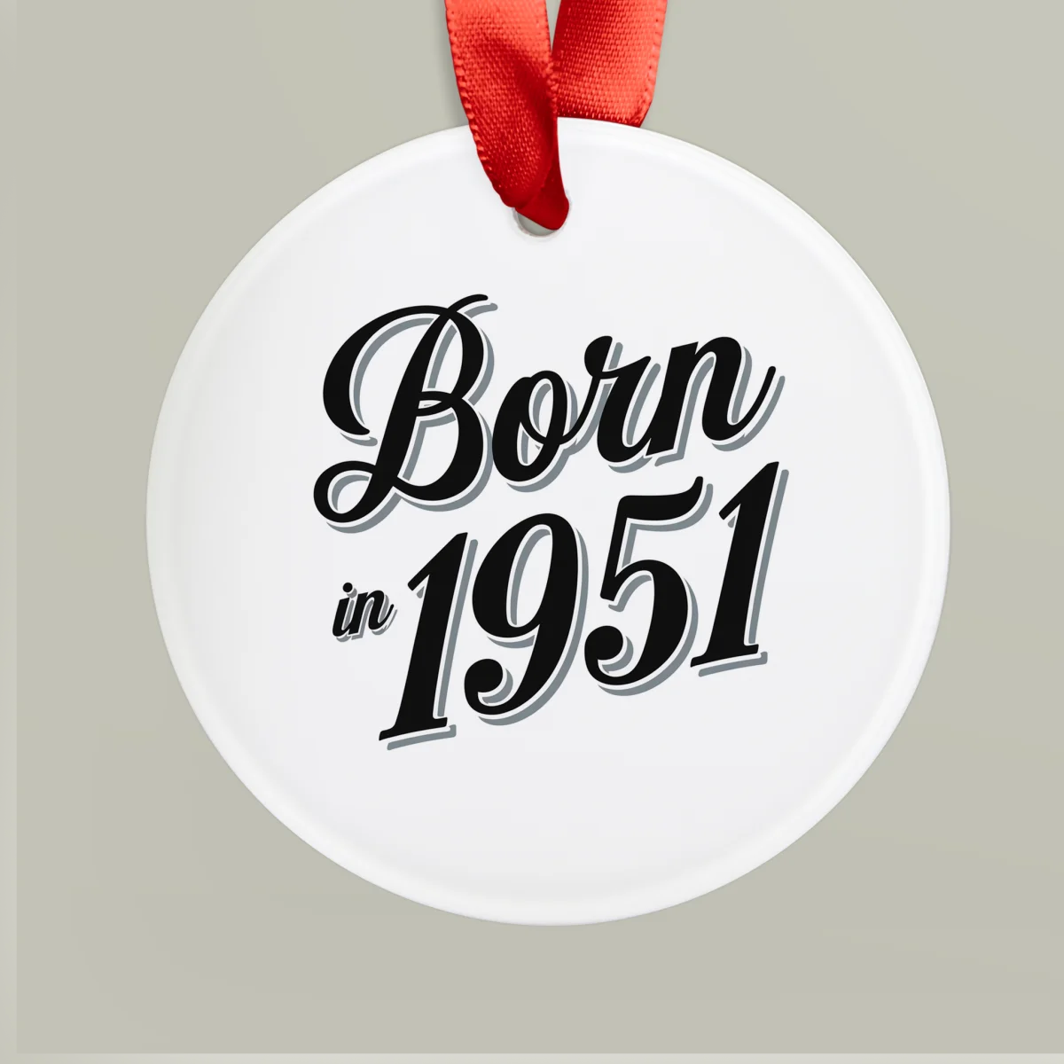 1951 Vintage Acrylic Ornament with Ribbon