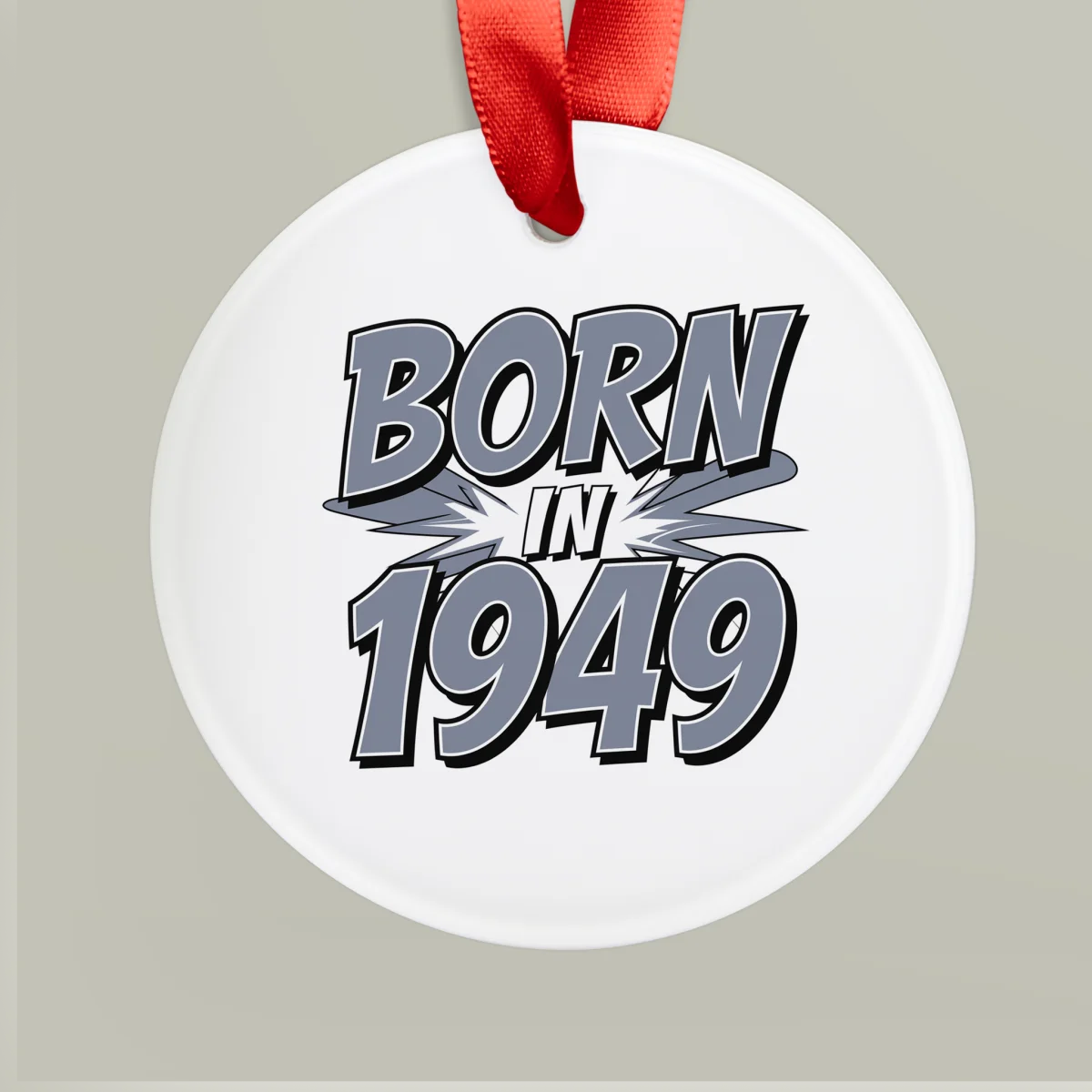 1949 Vintage Acrylic Ornament with Ribbon