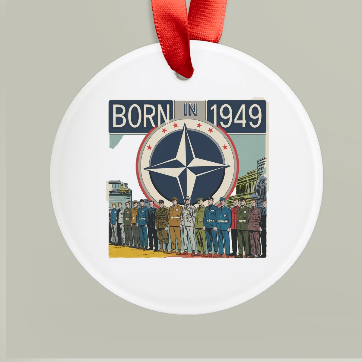 1949 Vintage Acrylic Ornament with Ribbon