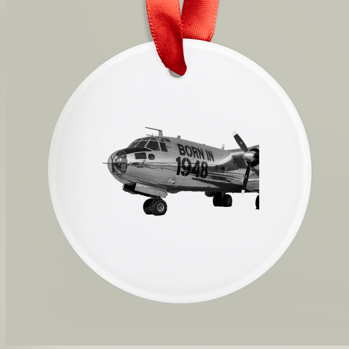 Born in 1948: Vintage Year Acrylic Ornament with Ribbon