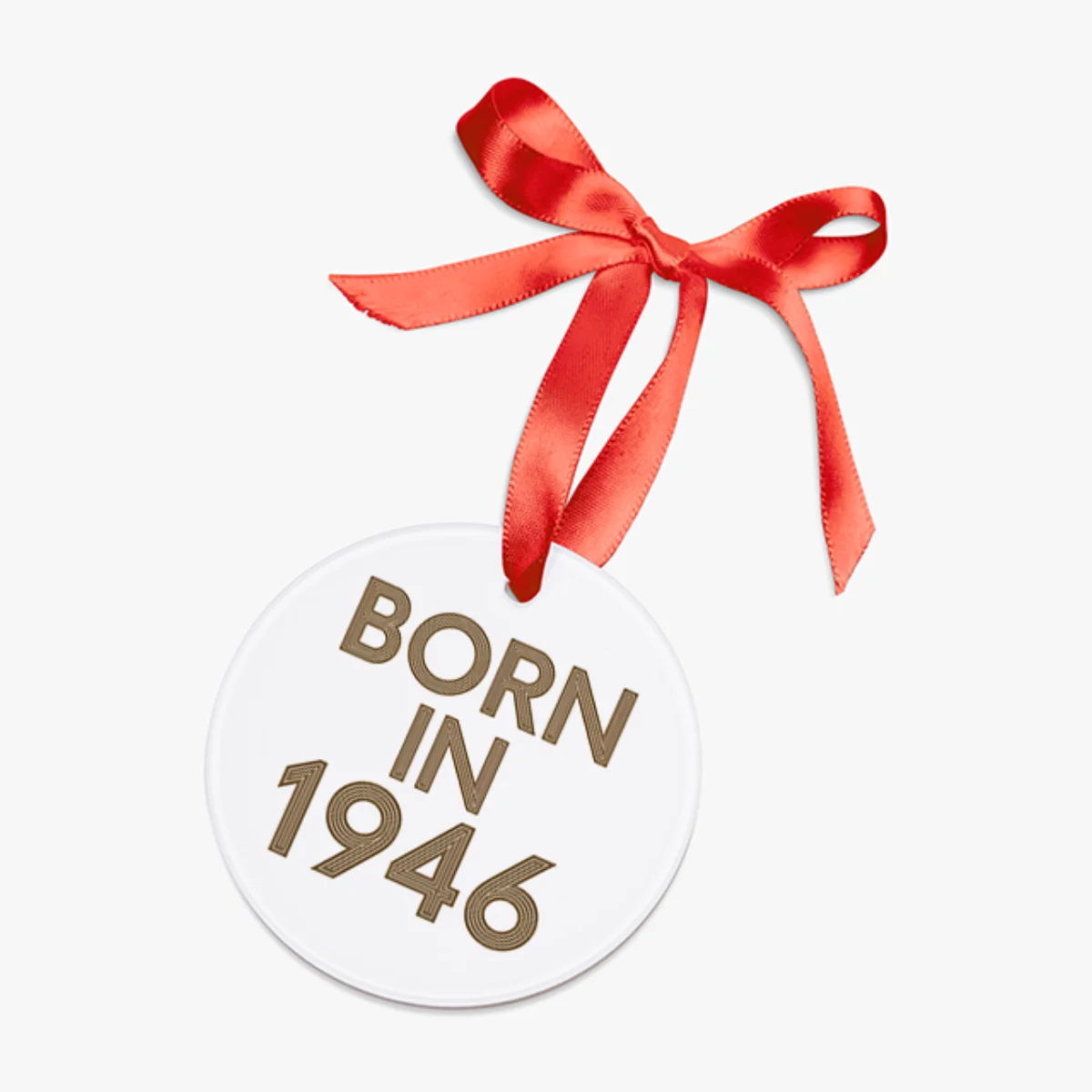 1946 Vintage Acrylic Ornament with Ribbon