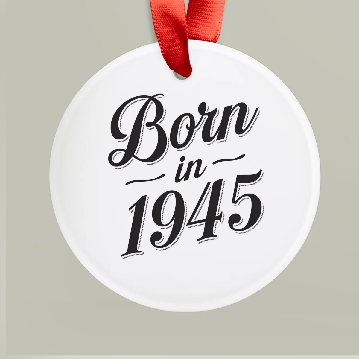 1945 Vintage Acrylic Ornament with Ribbon