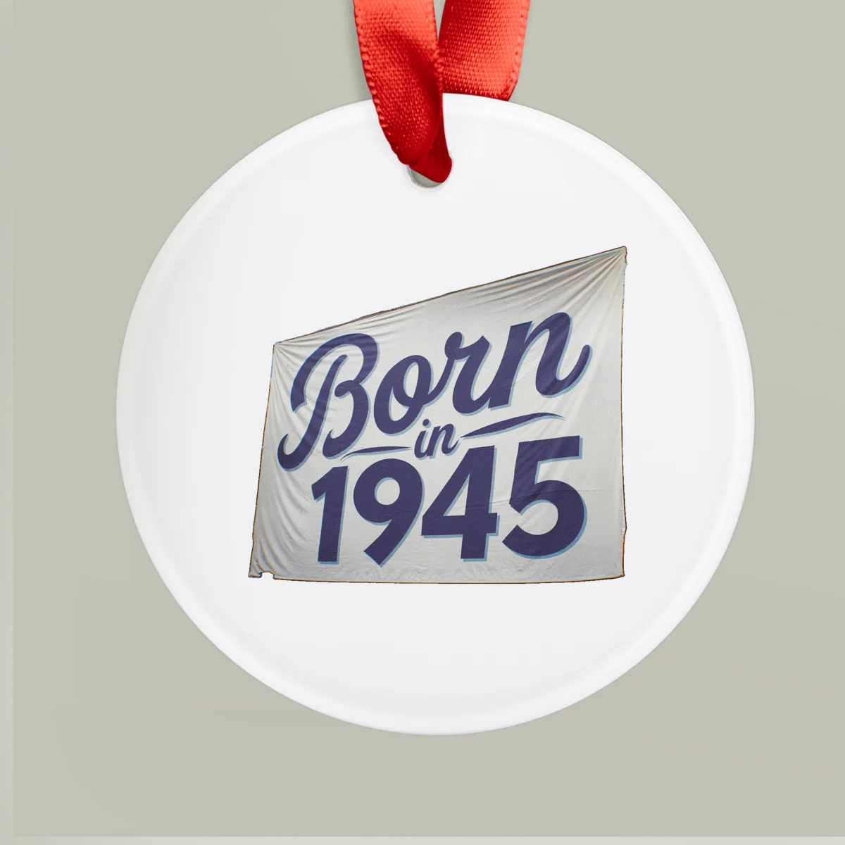 1945 Vintage Acrylic Ornament with Ribbon