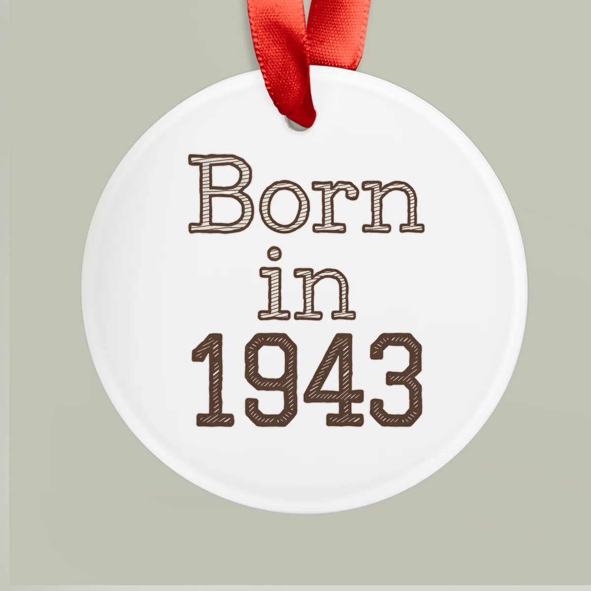 1943 Vintage Acrylic Ornament with Ribbon