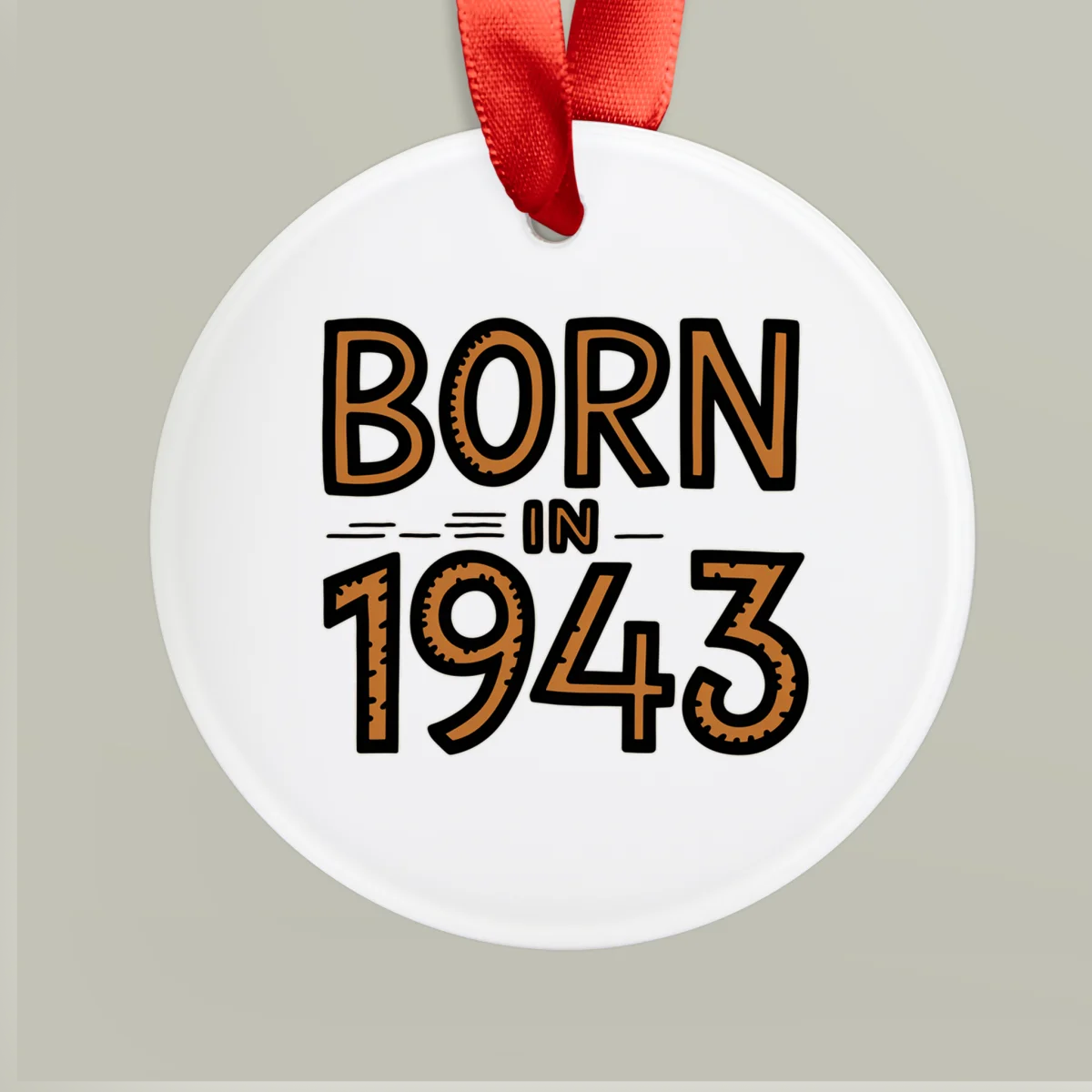 1943 Vintage Acrylic Ornament with Ribbon