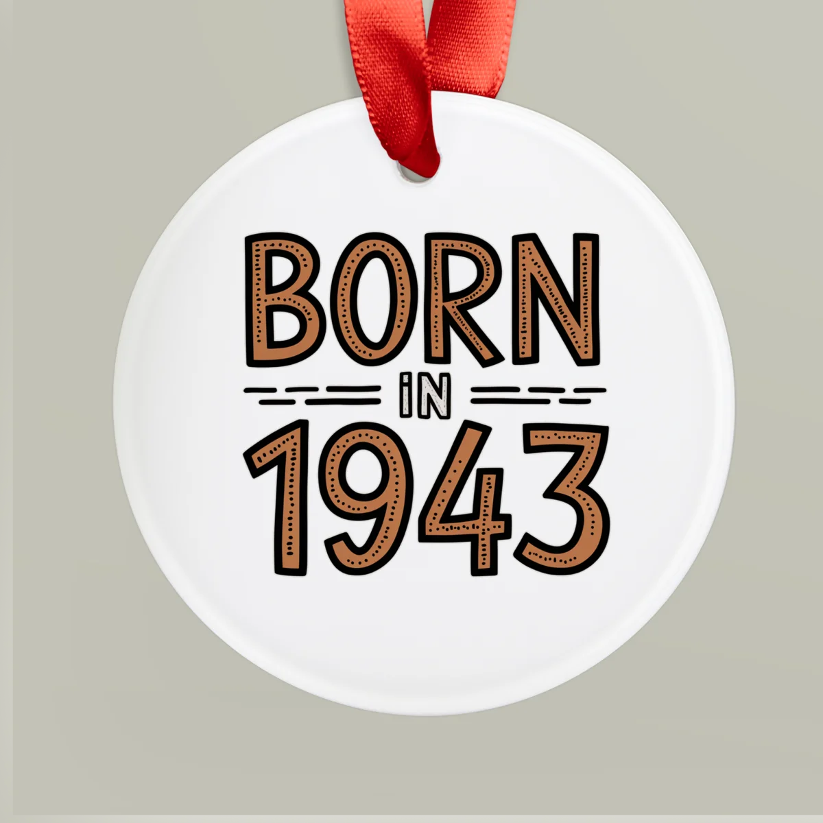 1943 Vintage Acrylic Ornament with Ribbon