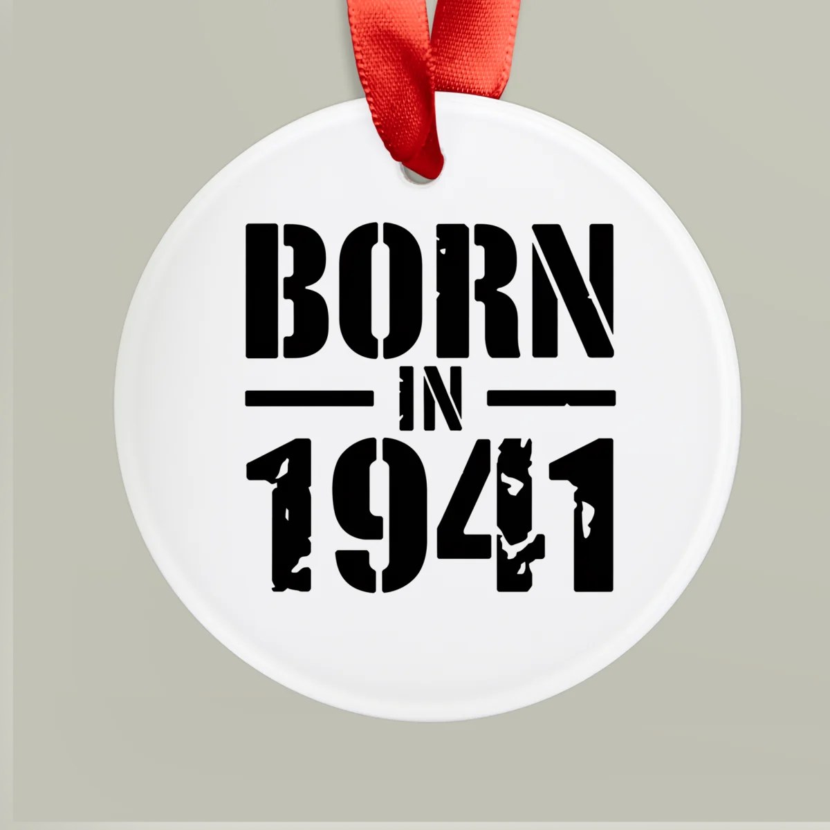 1941 Vintage Acrylic Ornament with Ribbon