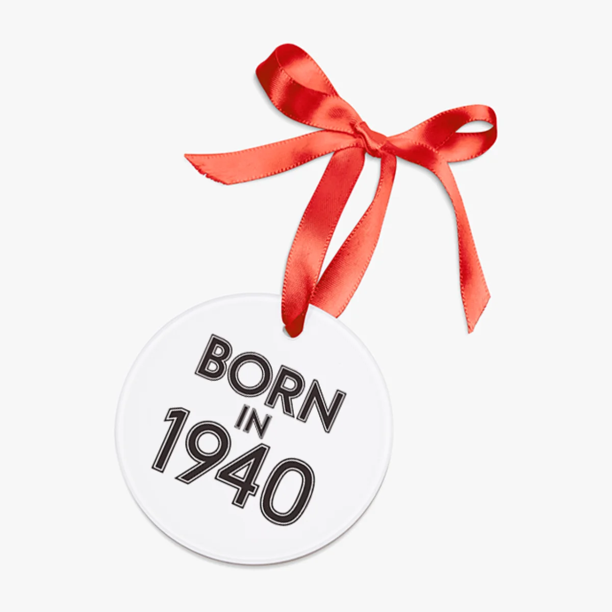 1940 Vintage Acrylic Ornament with Ribbon