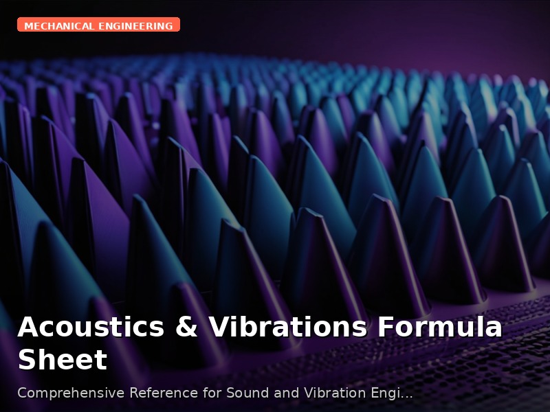 Acoustics & Vibrations Formula Sheet