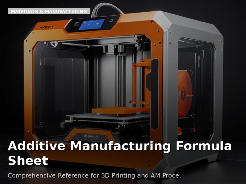 Additive Manufacturing Formula Sheet