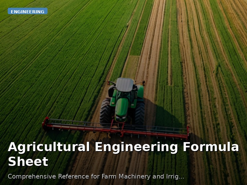 Agricultural Engineering Formula Sheet