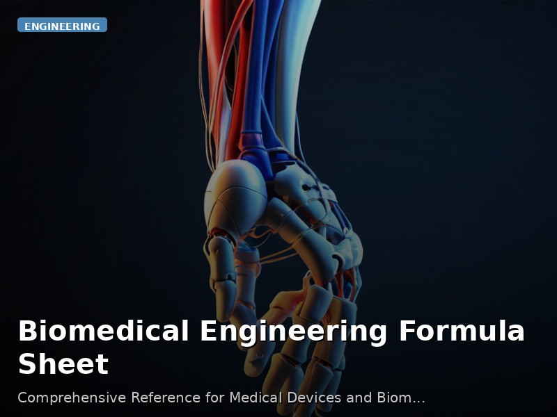 Biomedical Engineering Formula Sheet