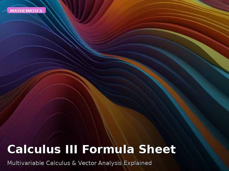 Calculus III Formula Sheet