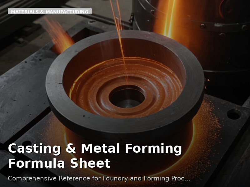 Casting & Metal Forming Formula Sheet