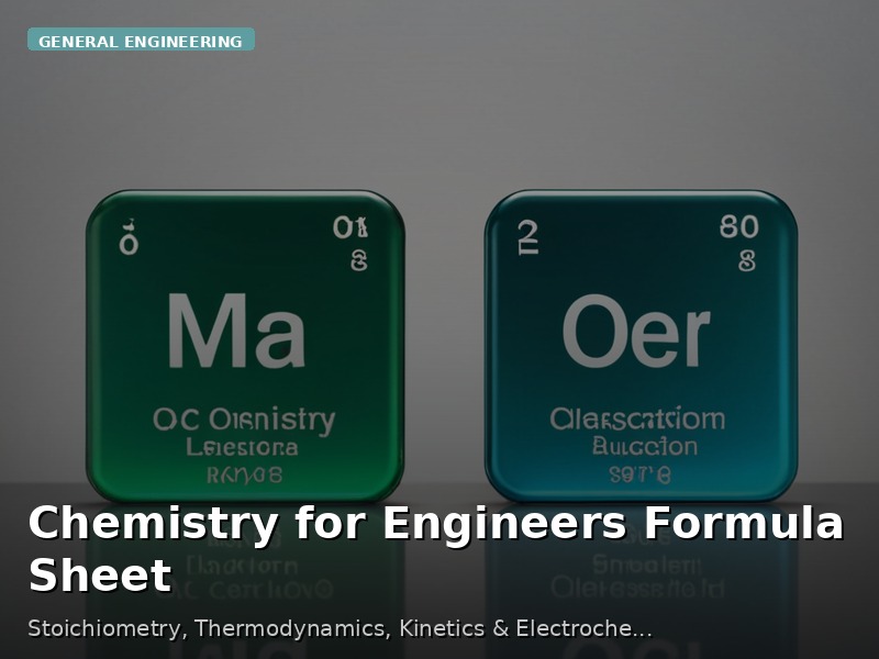 Chemistry for Engineers Formula Sheet