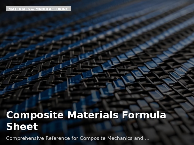 Composite Materials Formula Sheet