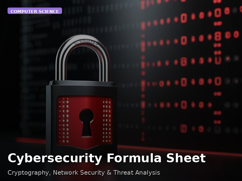 Cybersecurity Formula Sheet