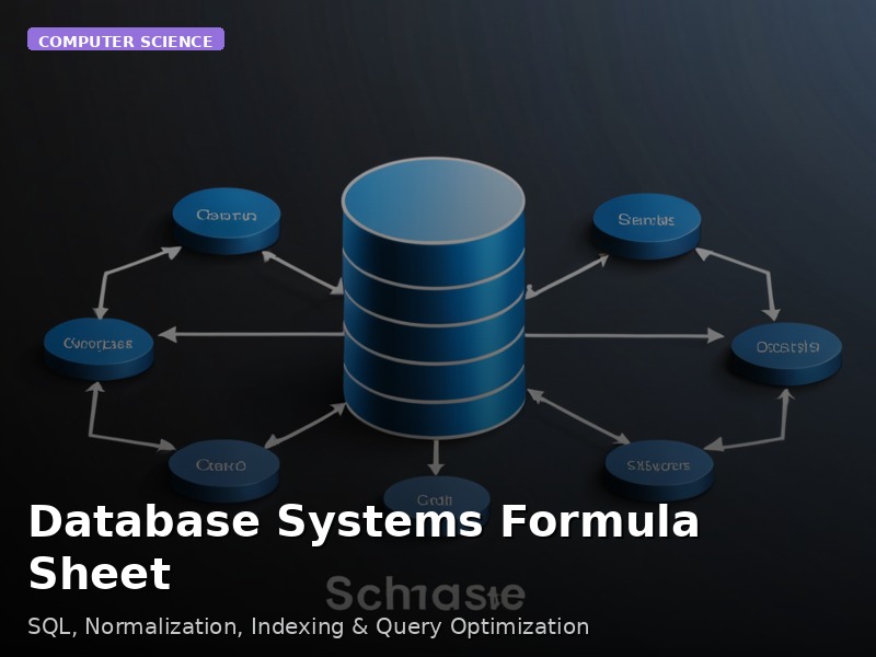 Database Systems Formula Sheet