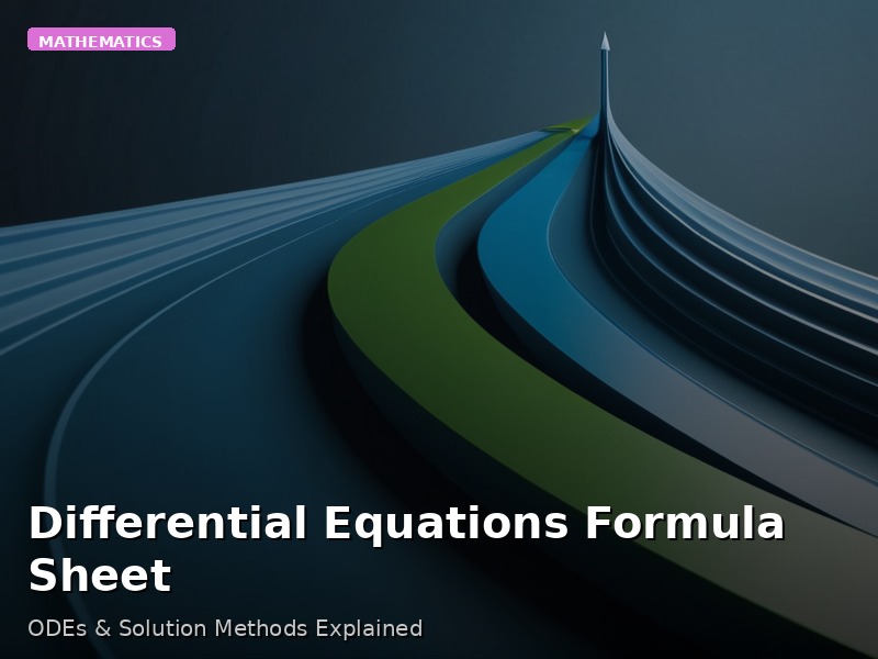 Differential Equations Formula Sheet