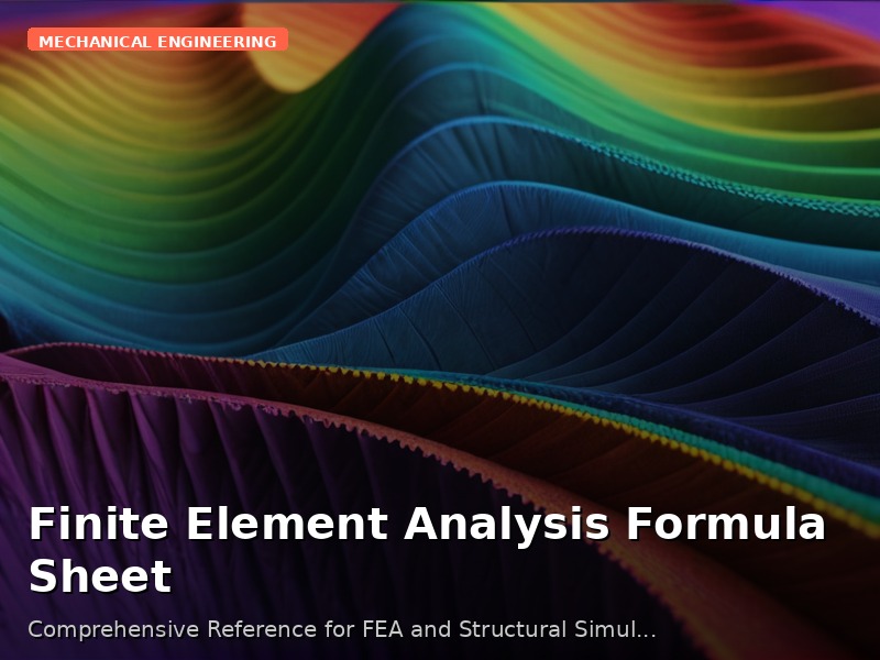 Finite Element Analysis Formula Sheet