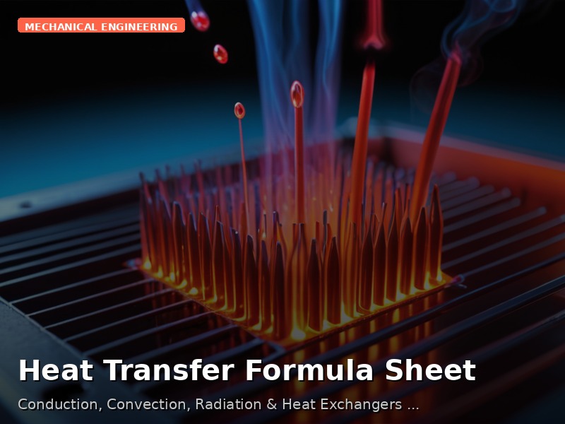 Heat Transfer Formula Sheet