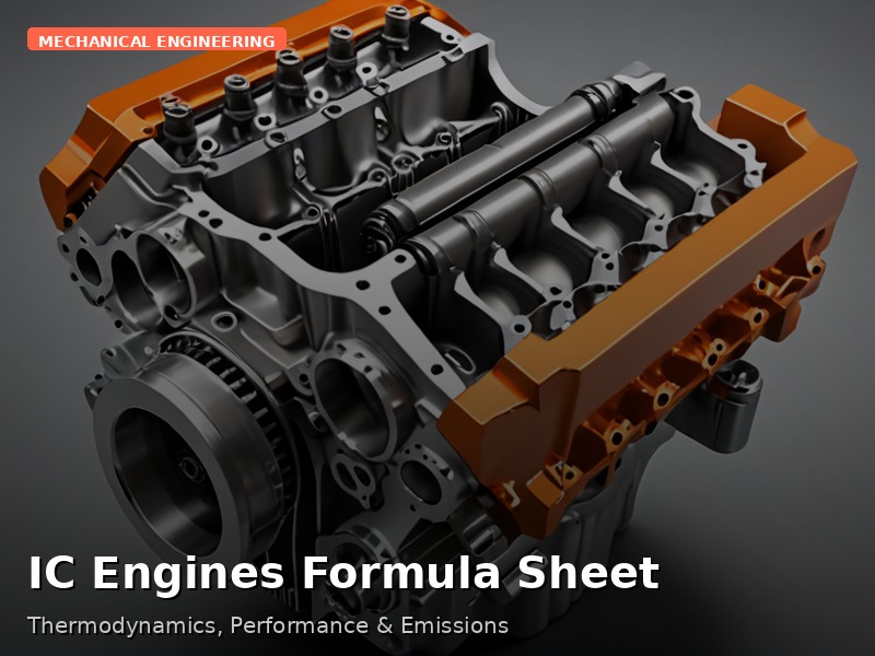 IC Engines Formula Sheet