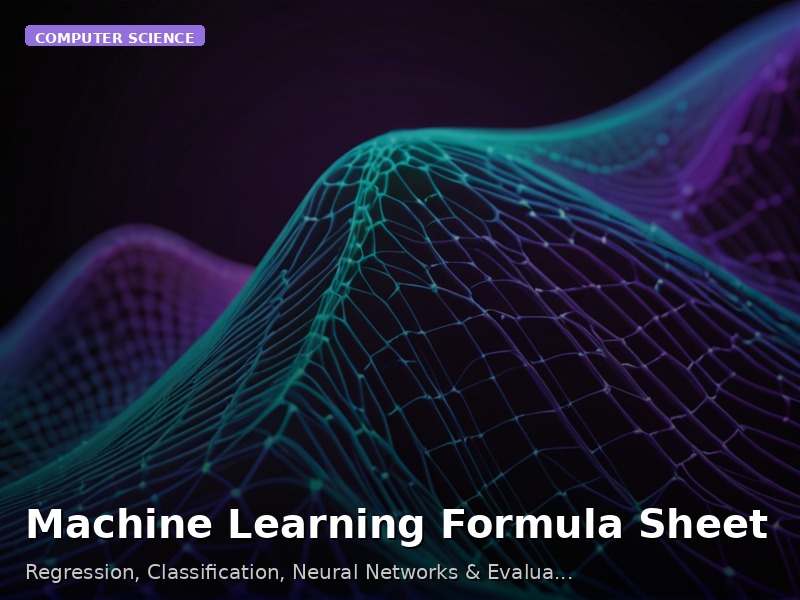Machine Learning Formula Sheet