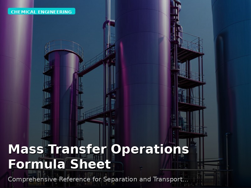 Mass Transfer Operations Formula Sheet